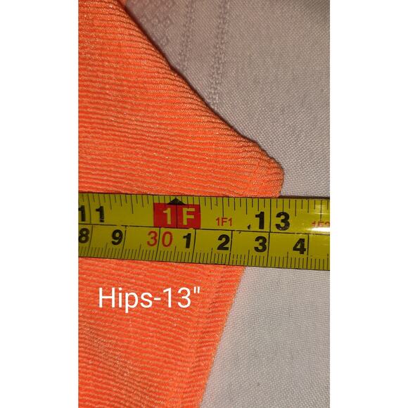 Vintage Baja Blue Swimsuit Sz 8 One Piece Neon Orange Tank Style Silver Detail - Picture 10 of 16